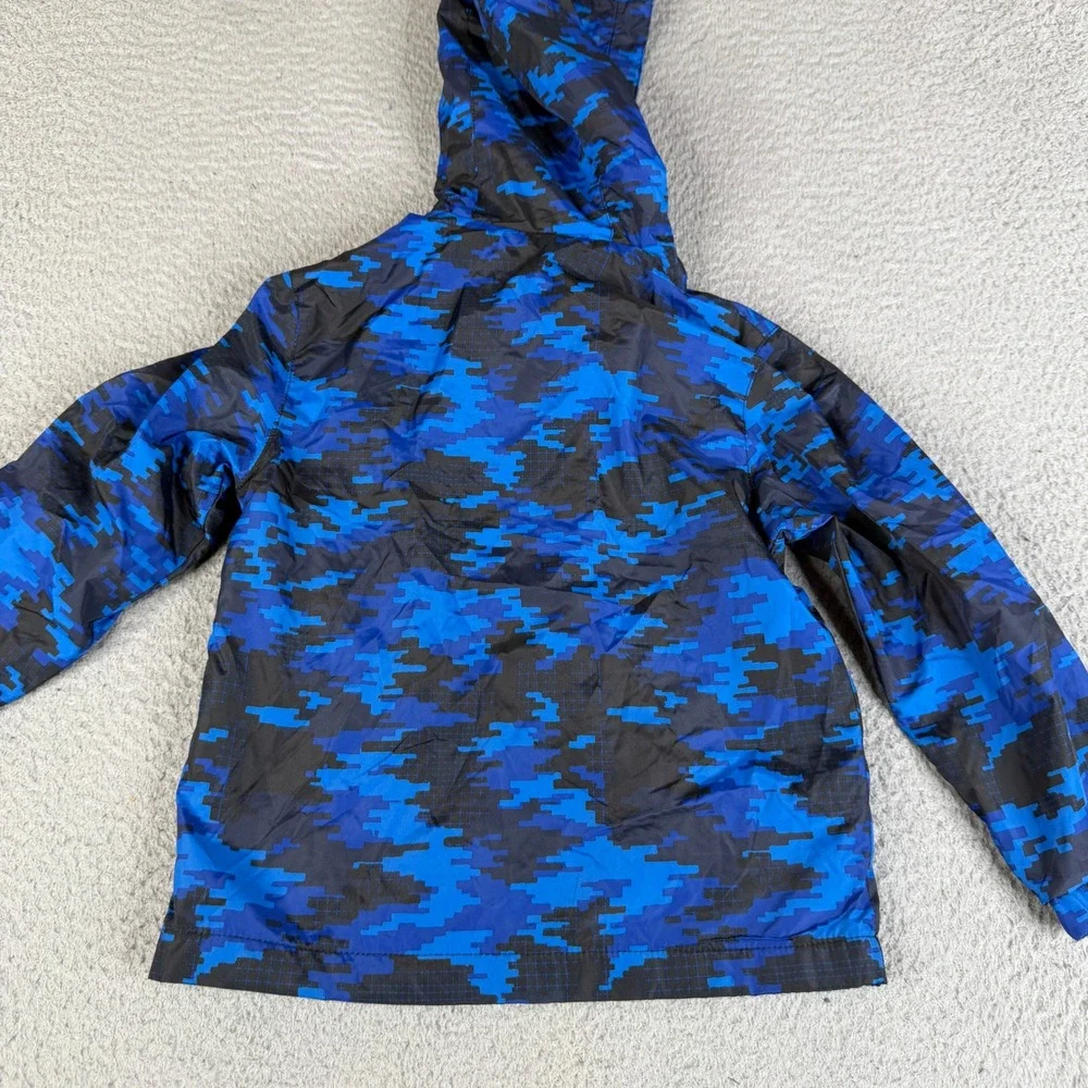 Free Country Jacket Boy XS 5/6 Blue Digital Camo Windshear Hood Fleece Lined Zip